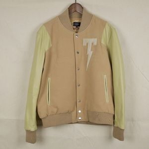 Tackma SlimFit Varsity Jacket with Leather Sleeves